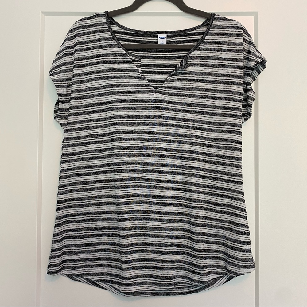 Old Navy Black & White Striped Top